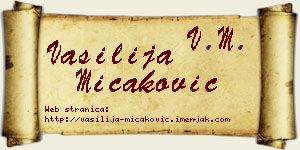 Vasilija Micaković vizit kartica